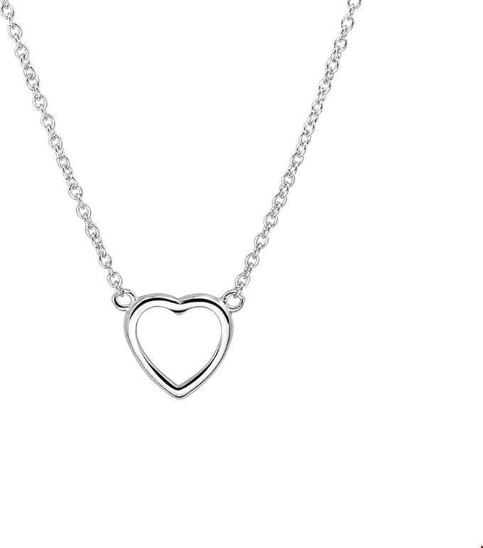 Zilver Gerhodineerde Collier hart 1 1324380