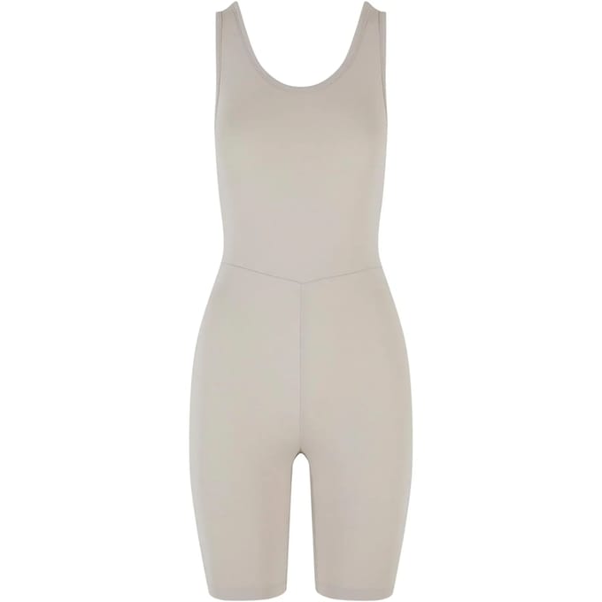 Urban Classics - Organic Stretch Jersey Jumpsuit Playsuit - L - Gebroken wit