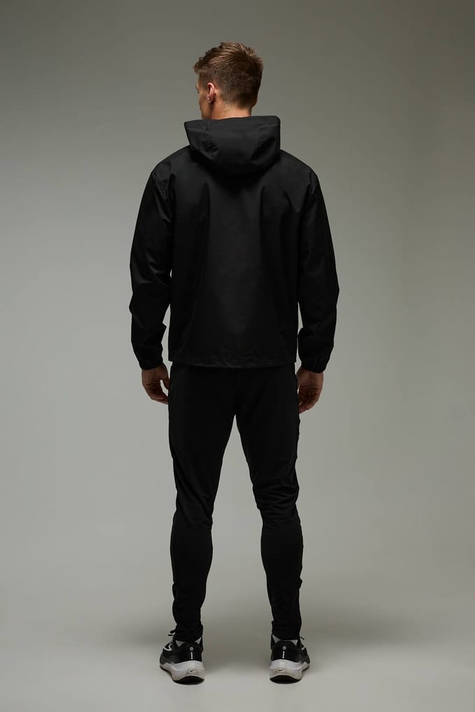 Man Active Regular Fit Half Zip Windbreaker Jacket | Black | Size Small