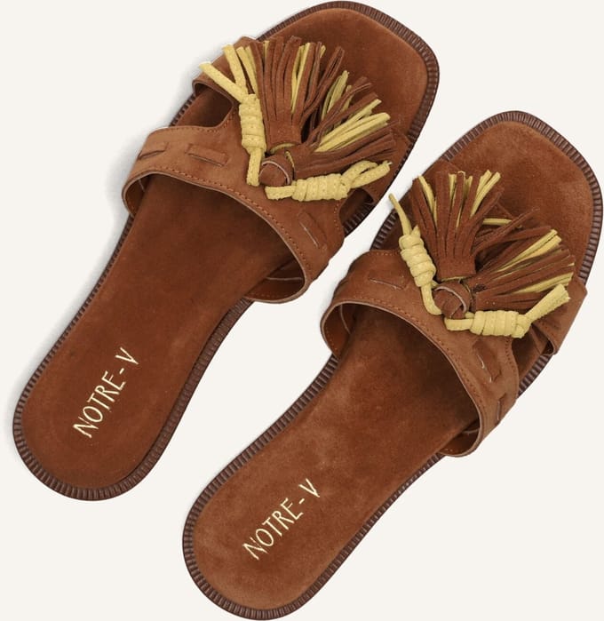 Notre-V 19401 Slippers - Dames - Cognac - Maat 37