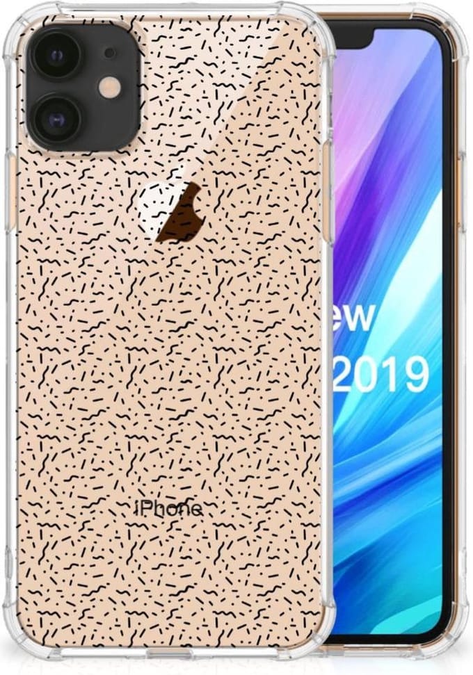 Apple iPhone 11 Doorzichtige Silicone Hoesje Stripes Dots