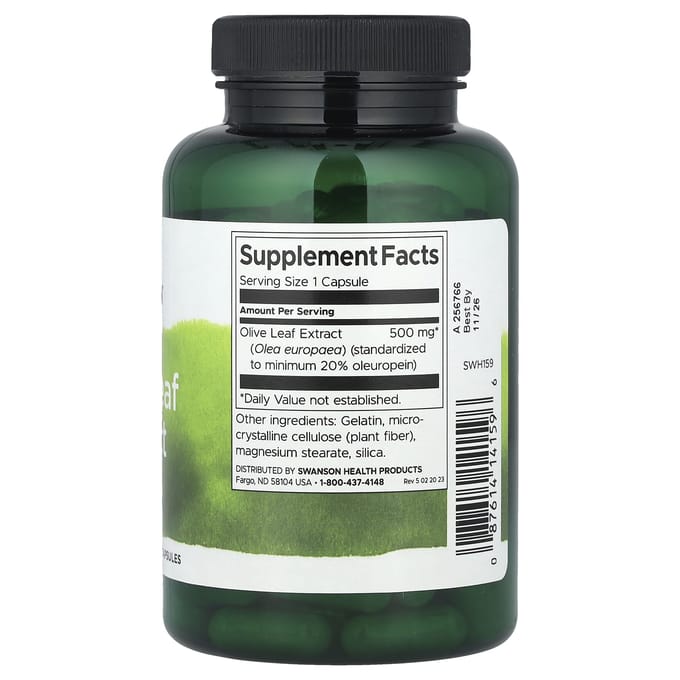 Olijfblad Extract, 500Mg, 120 Plantaardige Capsules