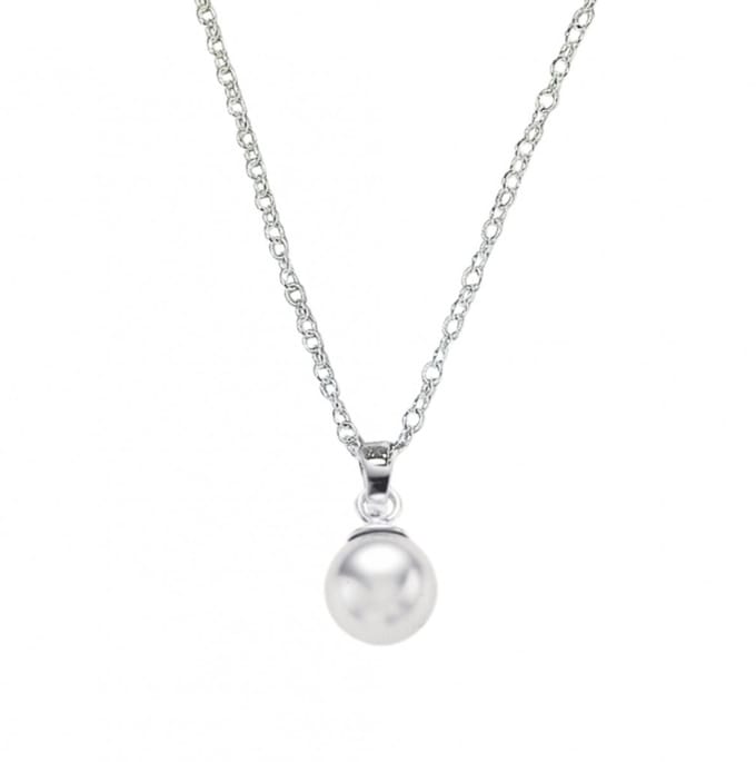 Parel ketting- zilver-45 cm synthetische - Charme Bijoux