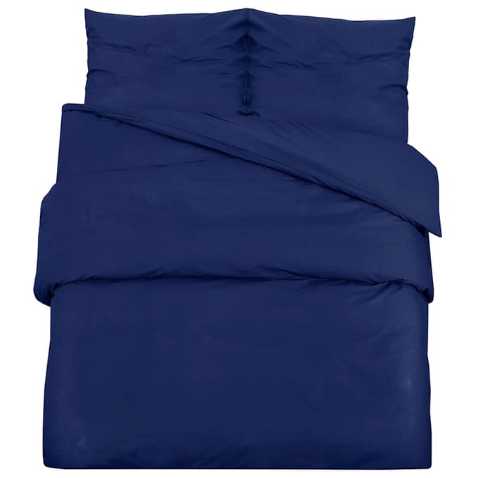 vidaXL - Dekbedovertrekset - 140x200 - cm - microvezel - marineblauw