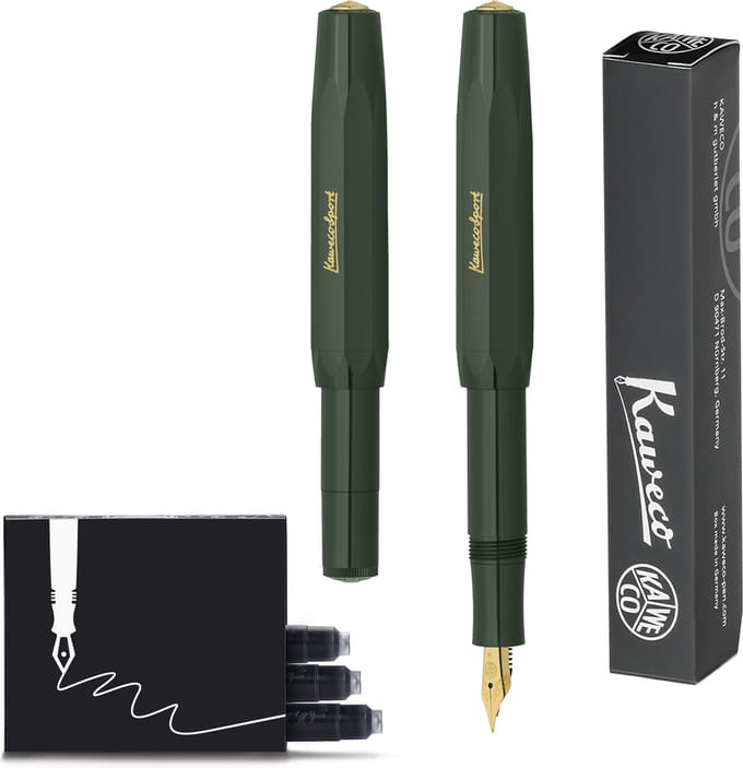 Kaweco - Vulpen - Sport Classic - GROEN - (MEDIUM) - extra doosje vullingen - (Vulpen)