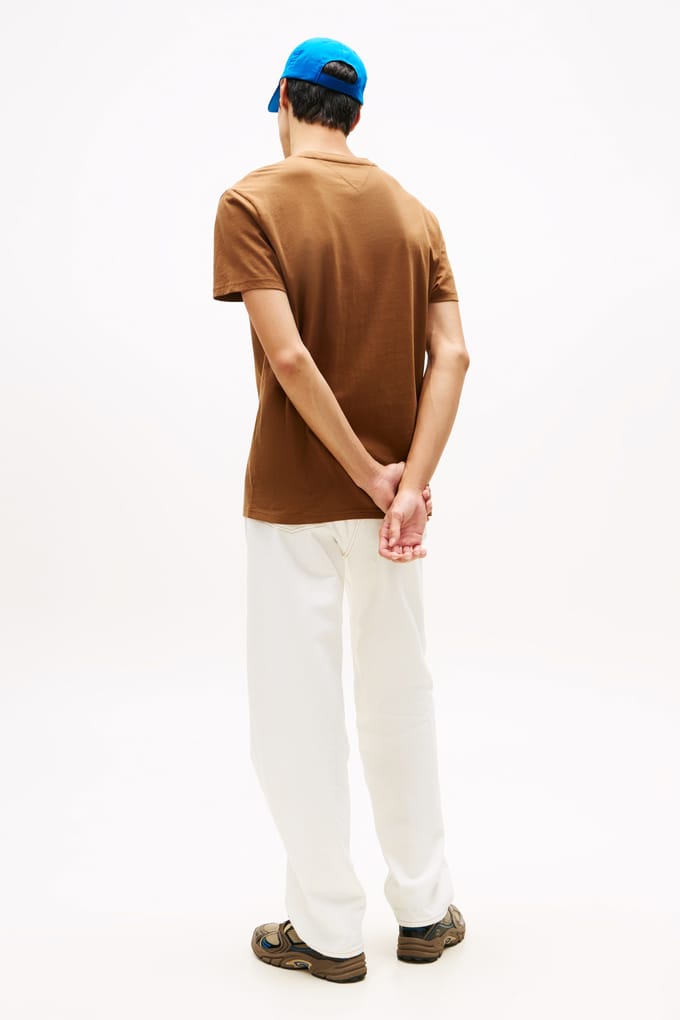 Tommy Hilfiger Regular Linear Logo Tee Pecan Nut Multi Taglia: S | Magliette basic Outlet | Uomo