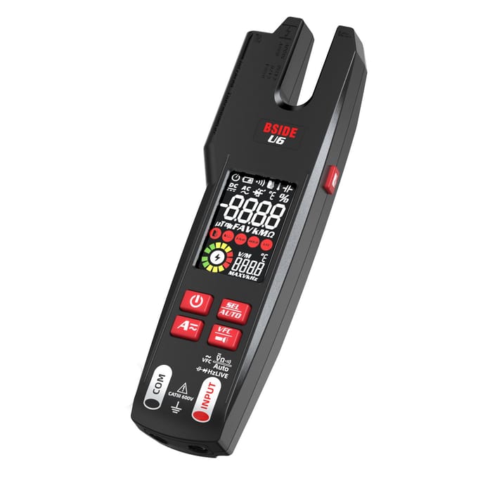BSIDE U6 9999 Telt Digitale Stroomtang Multimeter Stroomtang Multimeter Voltmeter Ampèremeter AC DC zwart