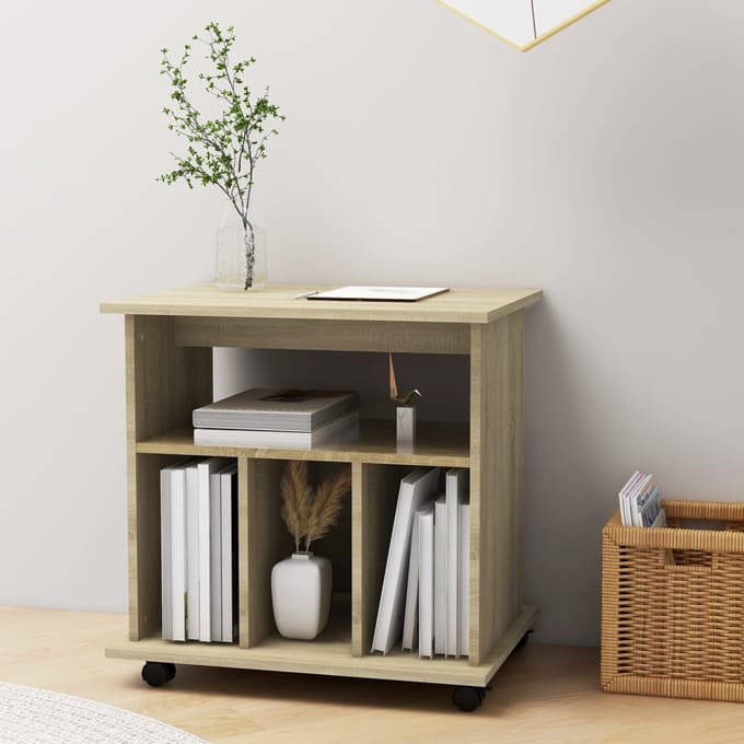 vidaXL - Rolkast - 60x45x60 - cm - bewerkt - hout - sonoma - eikenkleurig