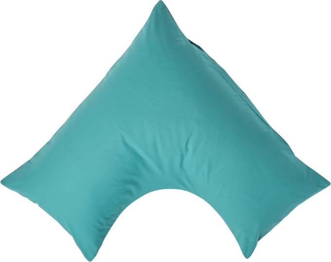 Homescapes Percale Katoen V-Kussensloop - Zeegroen - 100% Egyptisch Katoen - 200TC - 38 x 76 cm