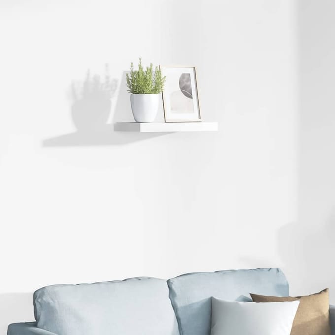 vidaXL - Wandschap - zwevend - 40x23,5x3,8 - cm - MDF - hoogglans - wit