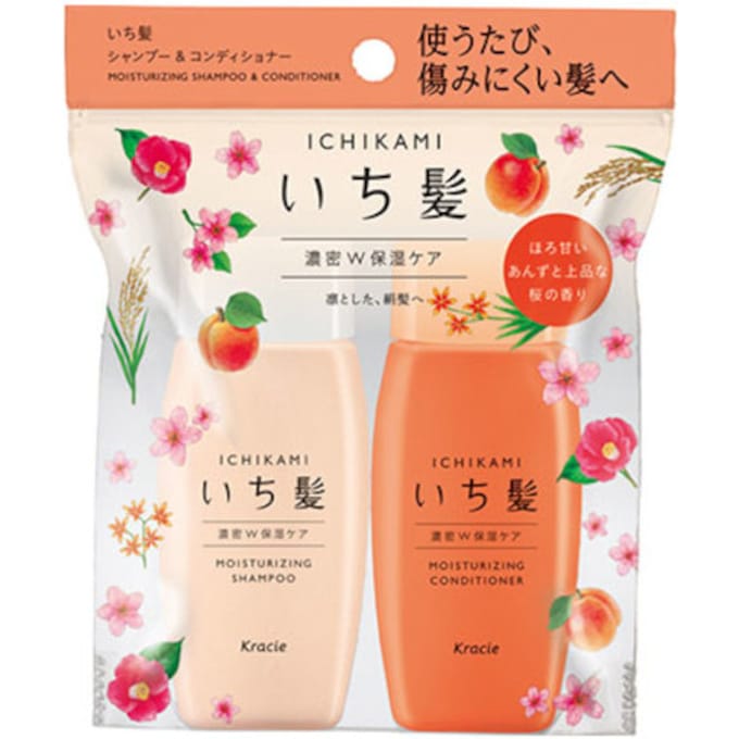 Kracie - Ichikami Moisturizing Shampoo & Conditioner Mini Set - 1set(2artikelen)