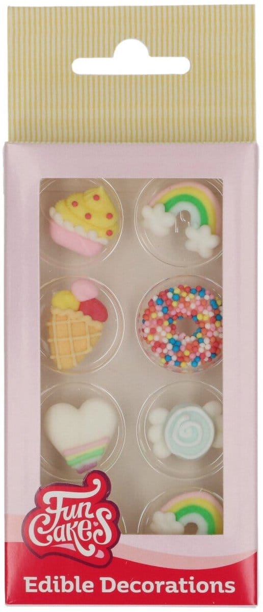 FunCakes Suikerdecoraties - Sweet Celebrations - Set/8 - Eetbare Taartdecoratie