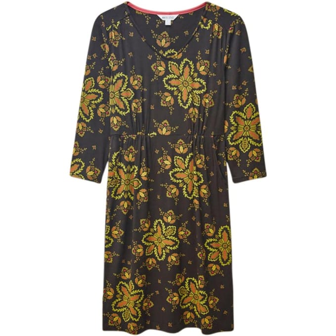 White Stuff Tallie Eco Vero Jersey Dre Black Printed Größe: 8 | Midikleider Outlet | Damen | Schwarz