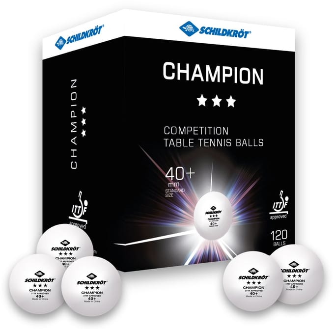 Schildkröt tafeltennisballen 3-sterren ITTF poly 40+ wit 120 stuks.