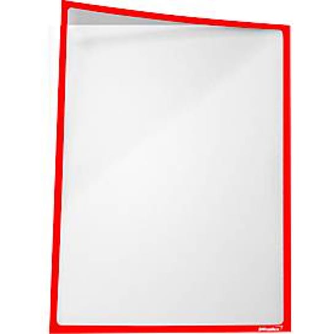 Insteekhoes, magnetisch, PET-folie, A3 horizontaal/verticaal, rood, 5 stuks