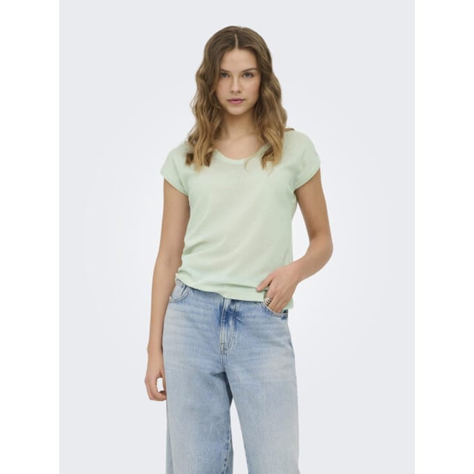 ONLY - ONLSILVERY S/S V NECK LUREX TOP JRS NOOS Dames Top