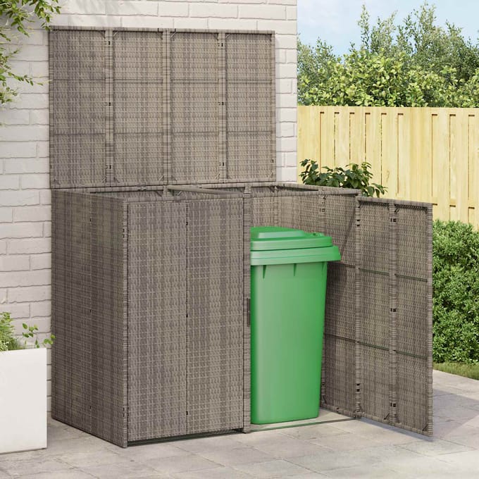 vidaXL - Doos - Afvalemmer - Doos - 2 - st - Grijs - 130 - x - 80 - x - 115 - cm - Polyetheen