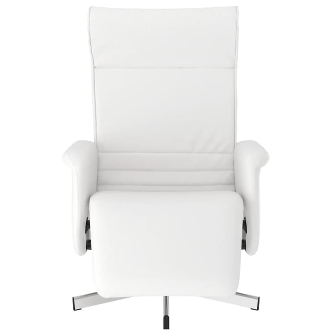 vidaXL - Fauteuil - verstelbaar - met - voetensteun - kunstleer - wit