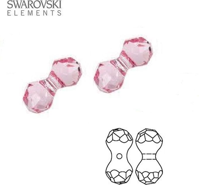 Swarovski Elements, Modular kralen (5150), 11x6mm, light rose, 6 stuks