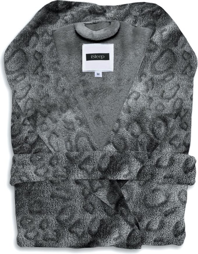 iSleep Leopardo Badjas Lang - Maat S - Dark Grey