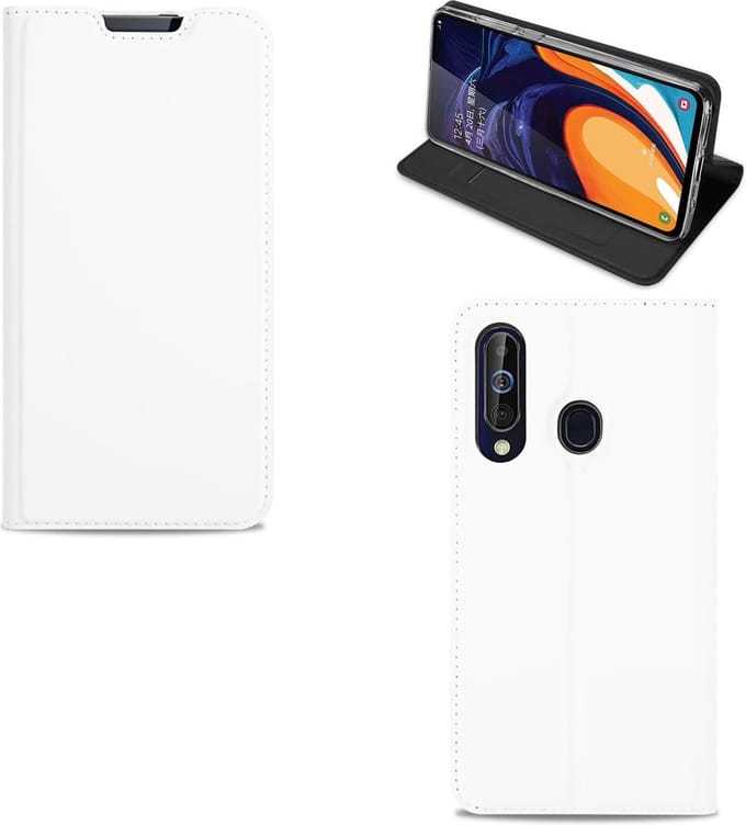 Samsung Galaxy A60 Hoesje Wit met Standaard