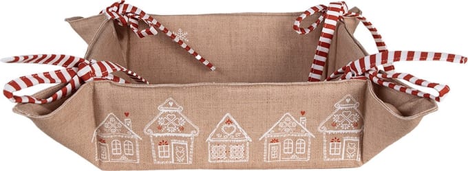 Clayre & Eef Broodmand 35x35x8 cm Bruin Katoen Gingerbread house