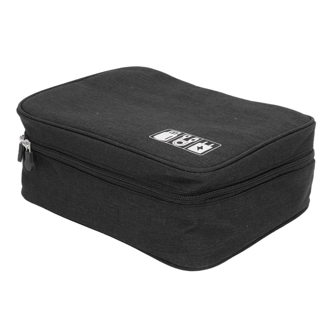 Datakabel Oplader Tas Grote Capaciteit Draagbare Elektronische Accessoire Opbergkoffer voor Mobiele HDD black