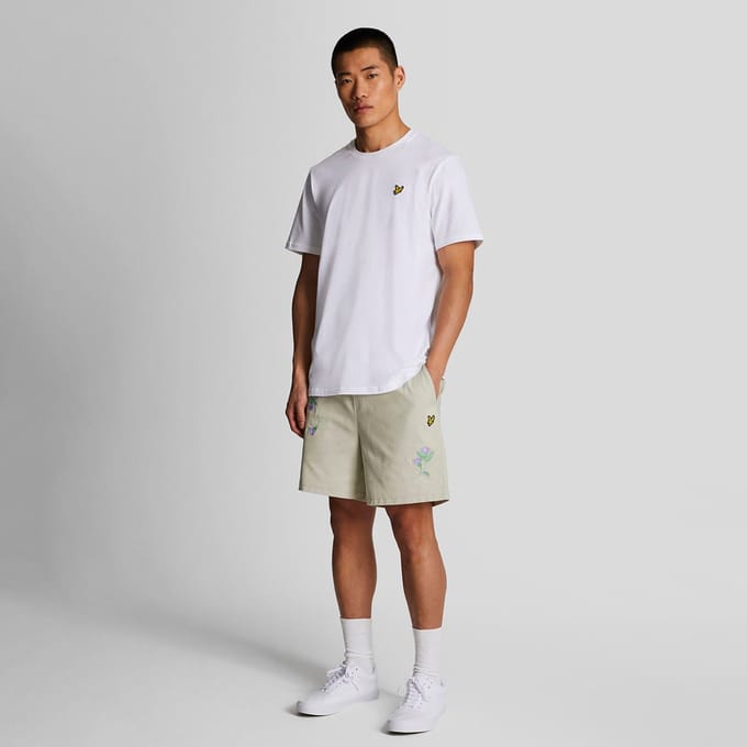 Herenbroek Lyle And Scott Thistle Club geborduurd in crème