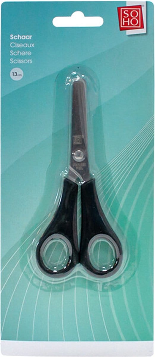 SOHO Schaar Ronde Punt – Schaar – Ronde Schaar – 13 cm – Zwart