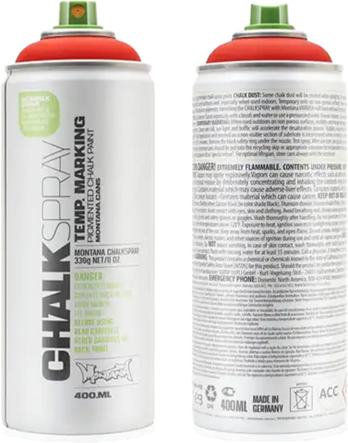 Montana CHALK - Krijtverf ROOD spuitbus 400ml