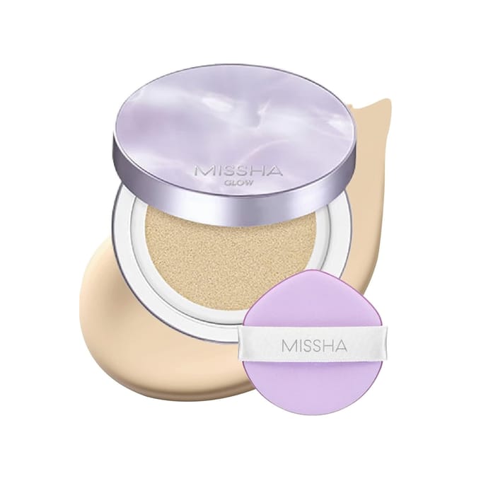 Missha, Glow Layering Fit Cushion, No. 17 Ivory, 14g (0.49oz) white