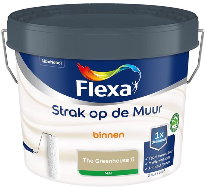 Flexa - Strak Op De Muur Binnen Mat - The Greenhouse 5 - Mengverf - 2,5 L