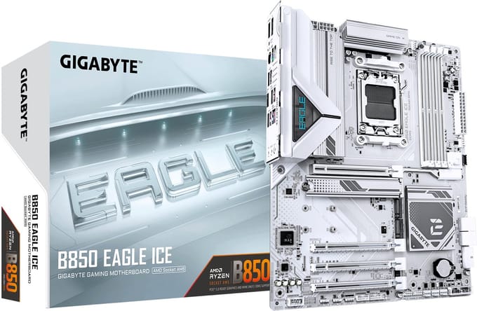 GIGABYTE B850 EAGLE ICE Moederbord - AMD B850 - AMD AM5 - DDR5 RAM - ATX
