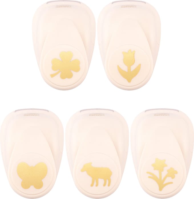 Vaessen Creative Pons Set - Figuurpons - Lente - 5 st. - 1,8 tot 2,5 cm