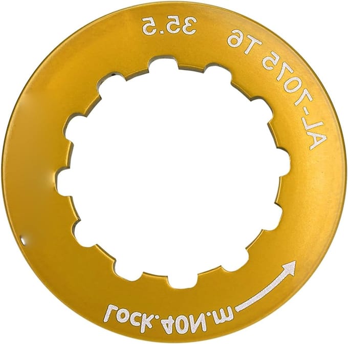 Cassette Lock Ring voor Fietsen - Fietsaccessoires met Vaste Flywheel Lock en Duurzaam Ontwerp (Goud)