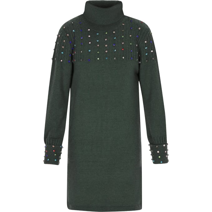 Faina Jurk Dames donkergroen
