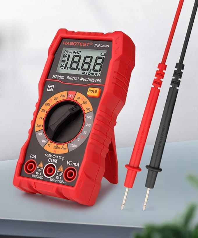 Digitale Multimeter - Universele Tester - Elektrische Metingen - Automatische Bereikinstelling - AC/DC Spanning - Zwart