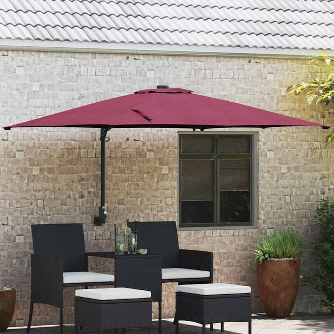 vidaXL - Tuinparasol - Bordeaux - Rood - 248,5 - x - 247,5 - x - 160 - cm