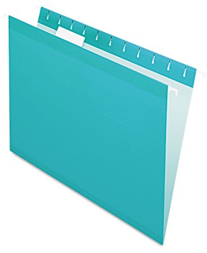 Versterkte hangende bestandsmappen 1/5 cut - Aqua - 25 stuks