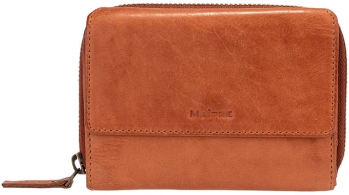 Maître Leren portemonnee Forst Dagrete Purse Cognac bruine
