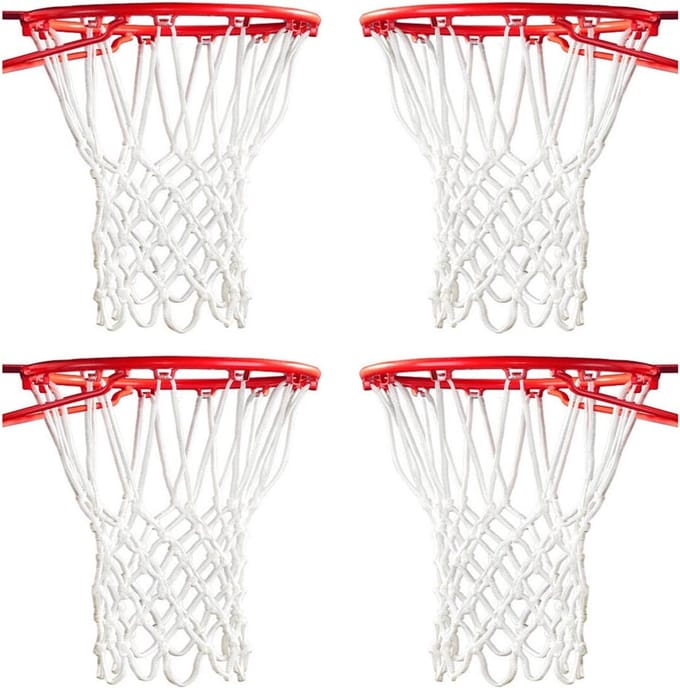4x Zware Kwaliteit Basketbalnetten Vervanging Voor Standaard Hoepels