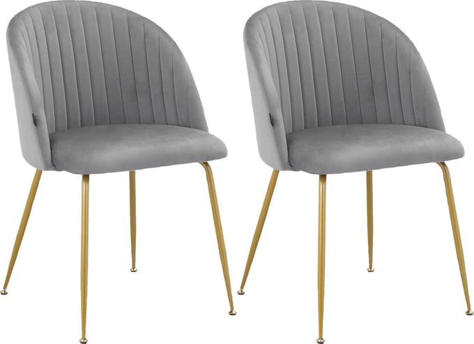 Thalia-Eetkamerstoel - 2 Pack - Antraciet Fluweel