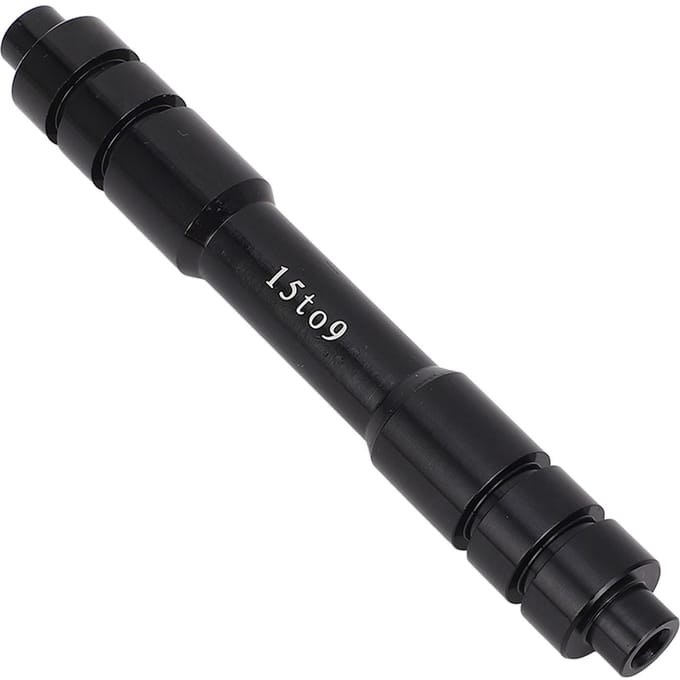 Fietswiel Voorvorkas 15mm naar 9mm Voorste Steekas Snelspanner Naaf Spies Adapter voor Conversie 100mm 3.94in black