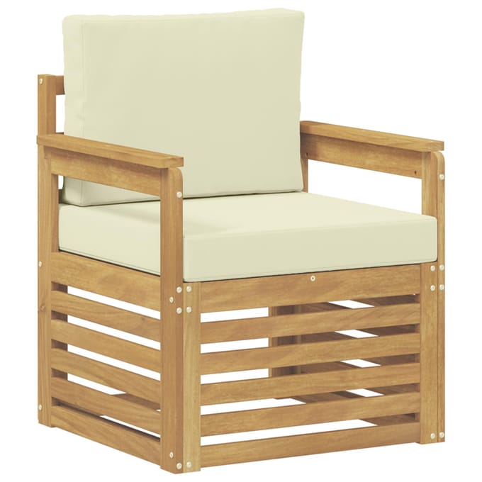 vidaXL - 2 - Stuk - Buiten - bank - set - Polyester - Wit - en - Crème