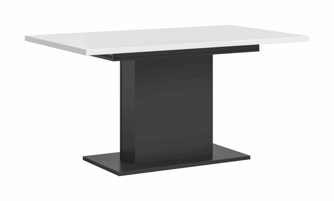 Motion eettafel kolom uitschuifbaar grijs NB wit NB - 90x150x76cm