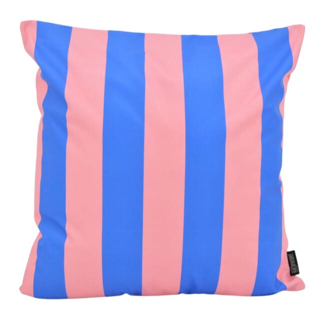Gek op kussens! Sierkussen streep blauw/roze | 45 x 45 cm | katoen/polyester