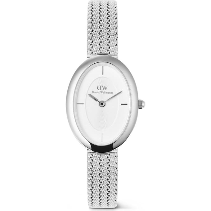 Daniel Wellington DW Watch Juliette Braided Mesh White Sunray Silver 20x26mm