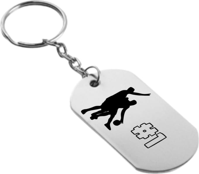 Akyol - basebal sleutelhanger - Basketbal - sporters - cadeau - 54 x 29mm