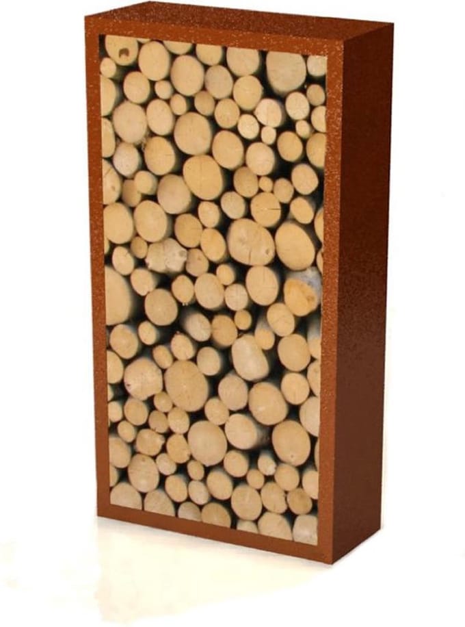 Houtopslag Woodstore Cortenstaal 120x60x35cm