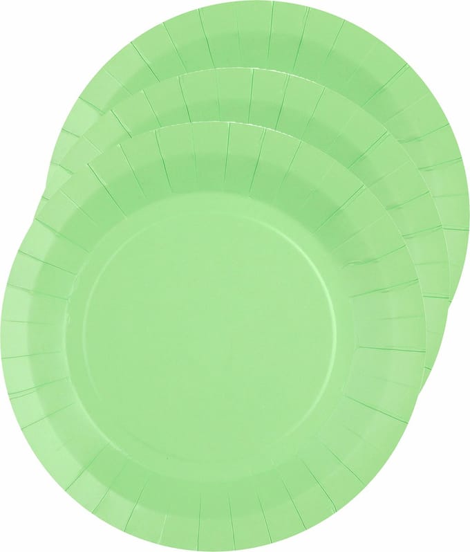 Santex Bordjes karton - 10x - rond - mintgroen - 22 cm - feestbordjes